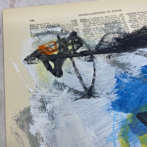 Original Mixed Media Abstract Art Painting 10x13.5” Wanderlust Series #11 - Picture 5 of 6